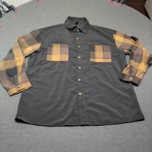 SHEIN Men’s Plaid Button-Up Shirt, Long Sleeve, Casual Wear, Size Large